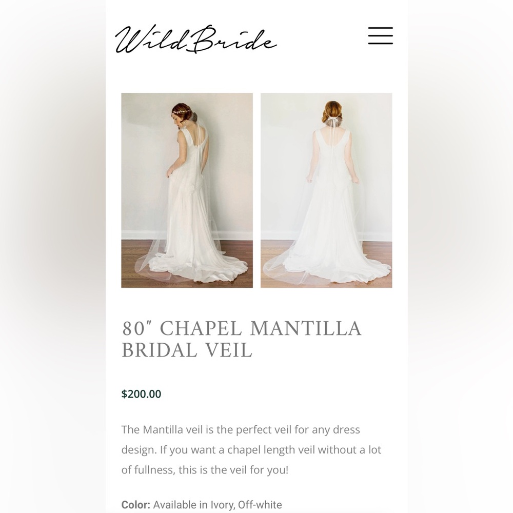 Elegant Ivory Chapel Veil